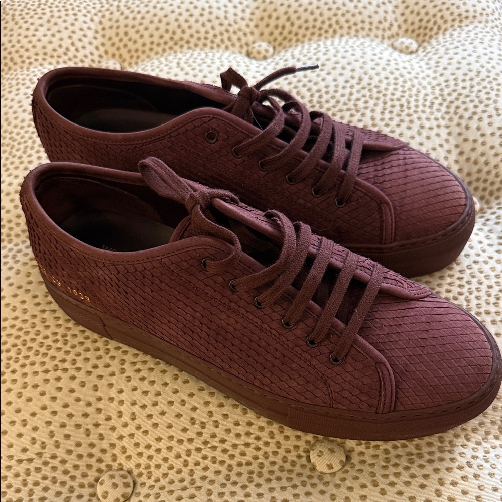 Common Projects Plum Textured Sneakers